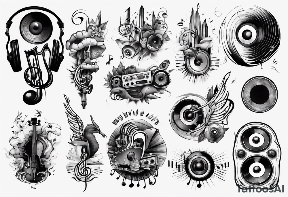 music sound tattoo idea
