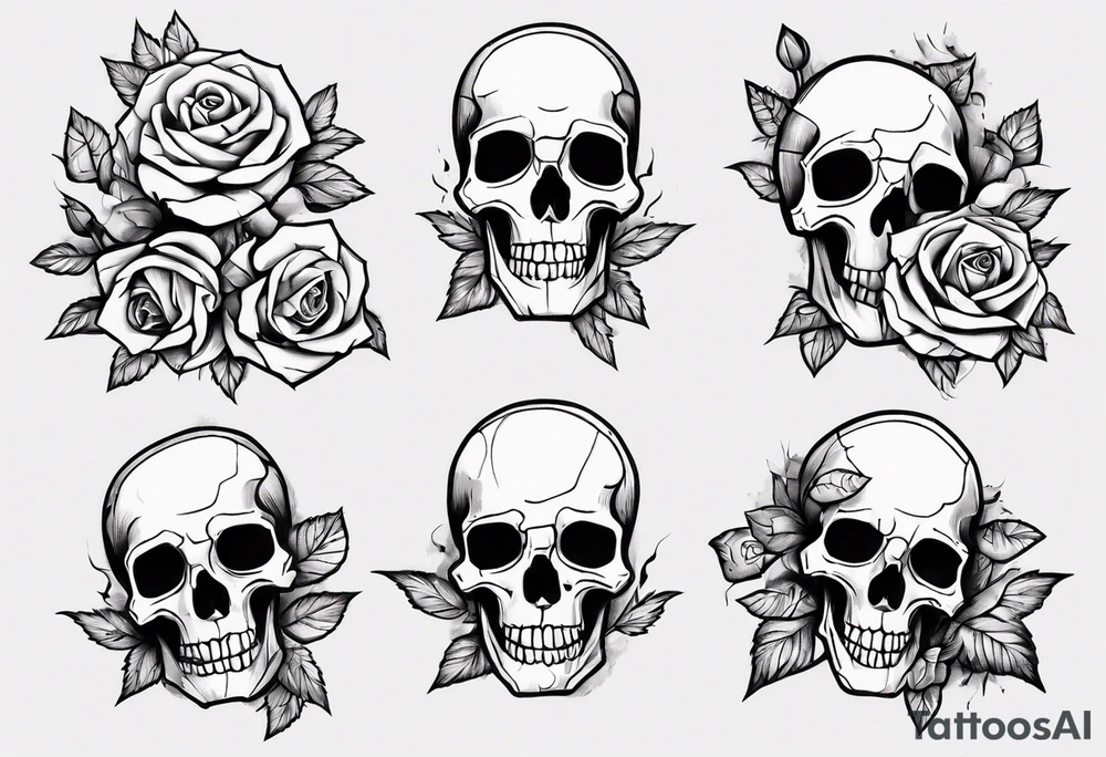 Dancing skeleton on a rose tattoo idea
