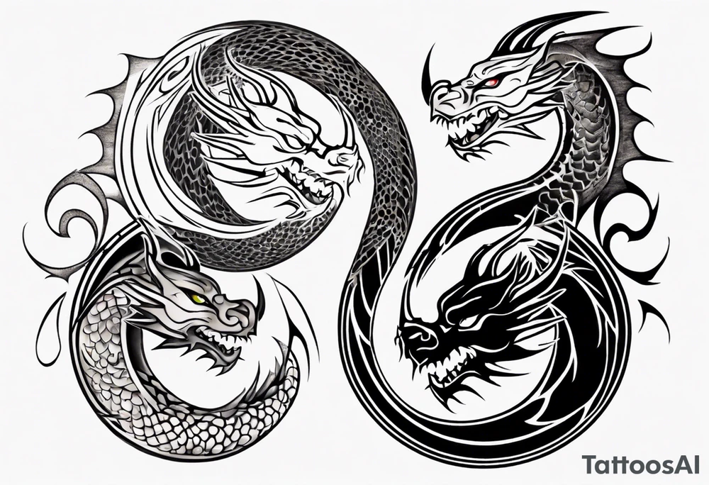 Dragon Yin Yang tattoo idea