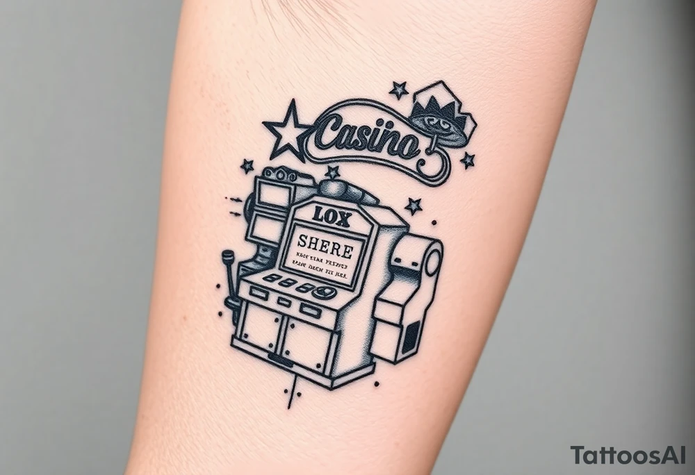 Casino, money, slot machines Las Vegas tattoo idea