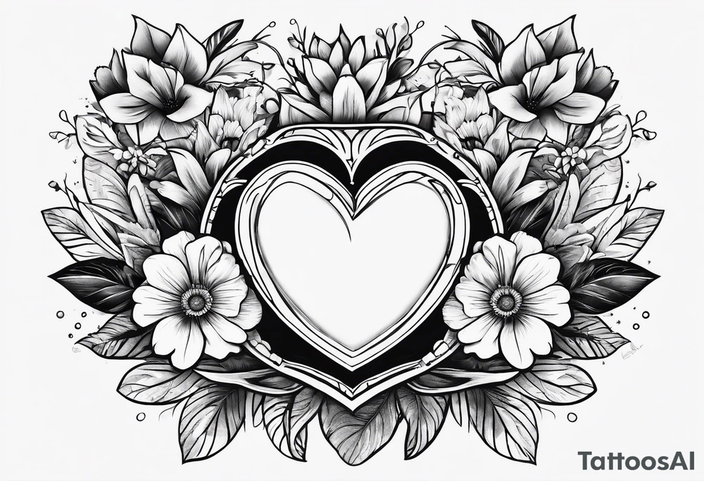 Heart with flowers that says adam 12 tattoo idea