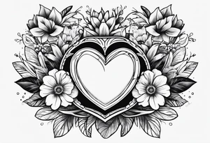 Heart with flowers that says adam 12 tattoo idea