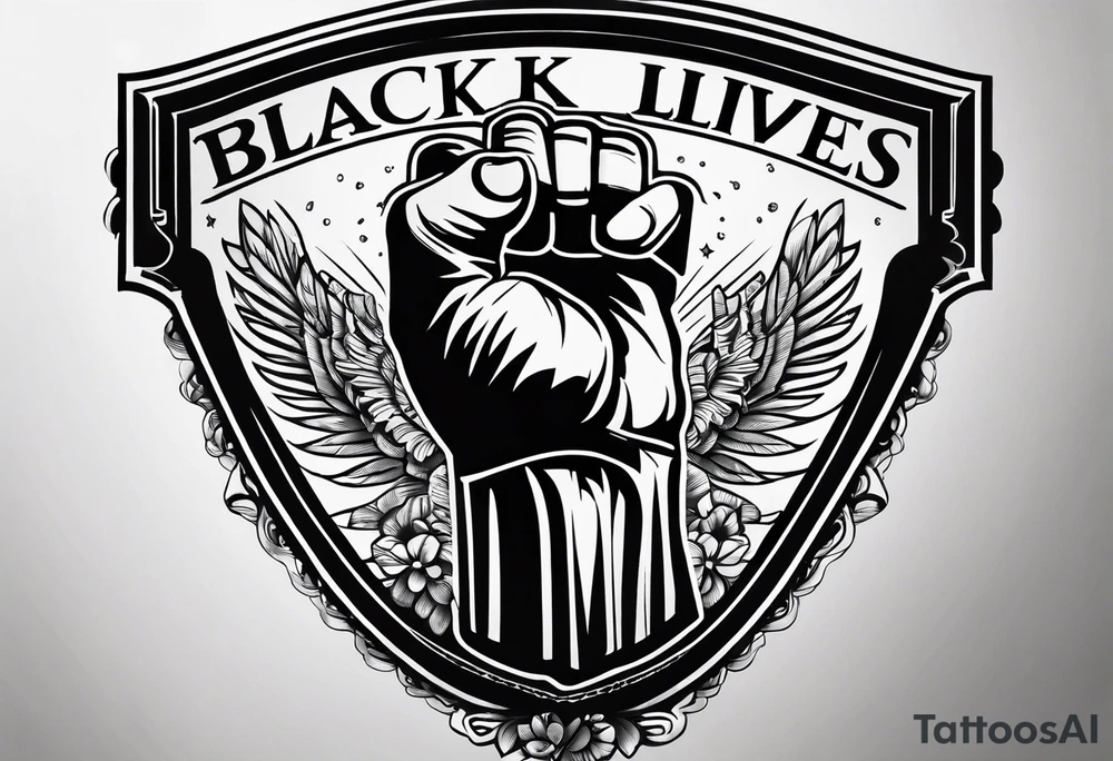 black lives matter tattoo on a picket sign tattoo idea