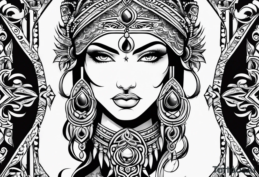 Aquarius tattoo in a tribal design tattoo idea