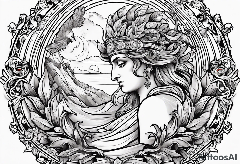 Backout tattoo of greek gods tattoo idea