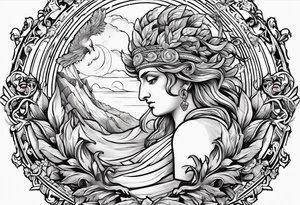 Backout tattoo of greek gods tattoo idea
