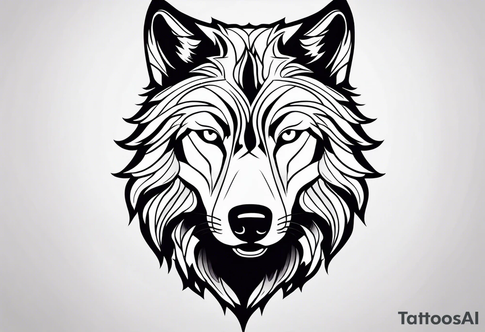 A wolf face tattoo idea