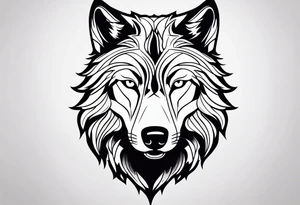A wolf face tattoo idea