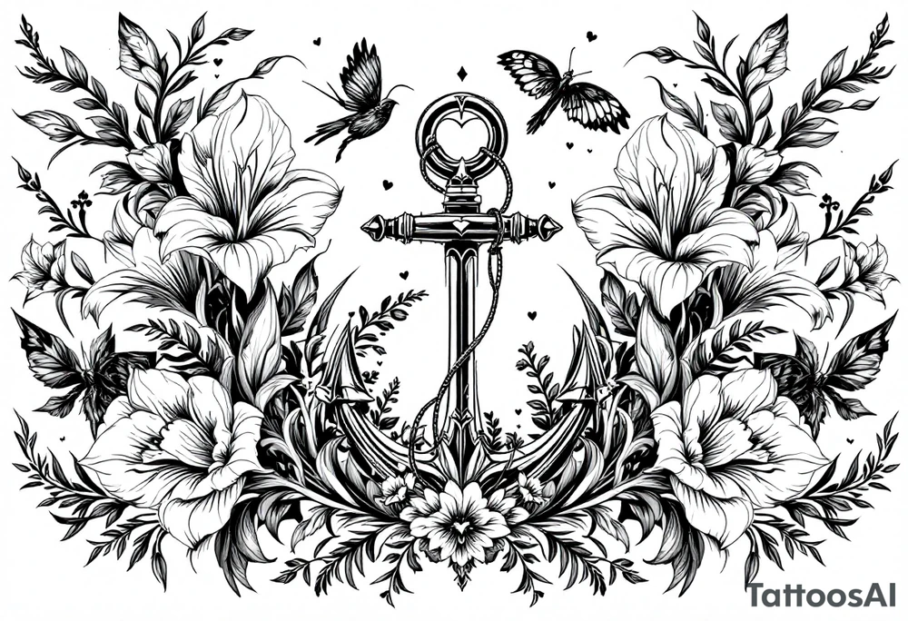 «En del av deg for evig tid
Pappa 20.12.24» Surrounded by long gladiolus, hearts, notes and an anchor tattoo idea