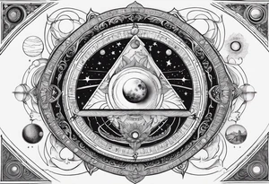 Astrology, Cancer & Aquarius, Natal Chart, symbolic, vision, yin yang, the moon, the sun, Uranus, Pluto, spiritual third eye, mystical armband tattoo idea
