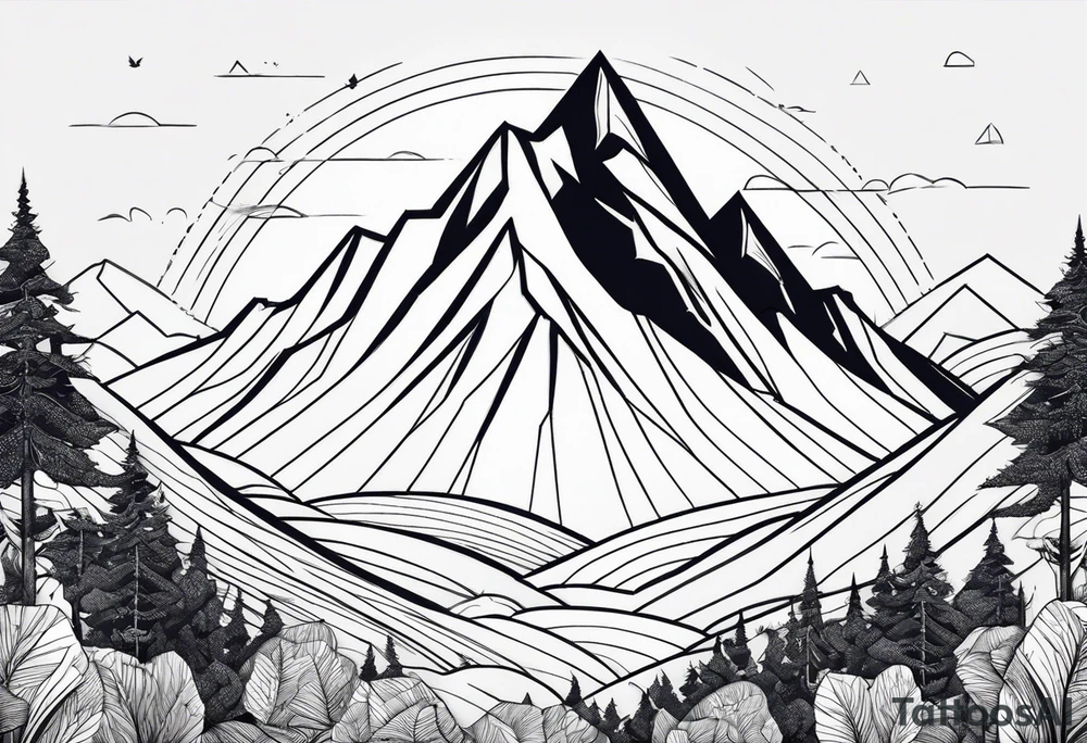 Simplified one of a single mountain tattoo idea