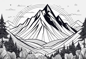 Simplified one of a single mountain tattoo idea