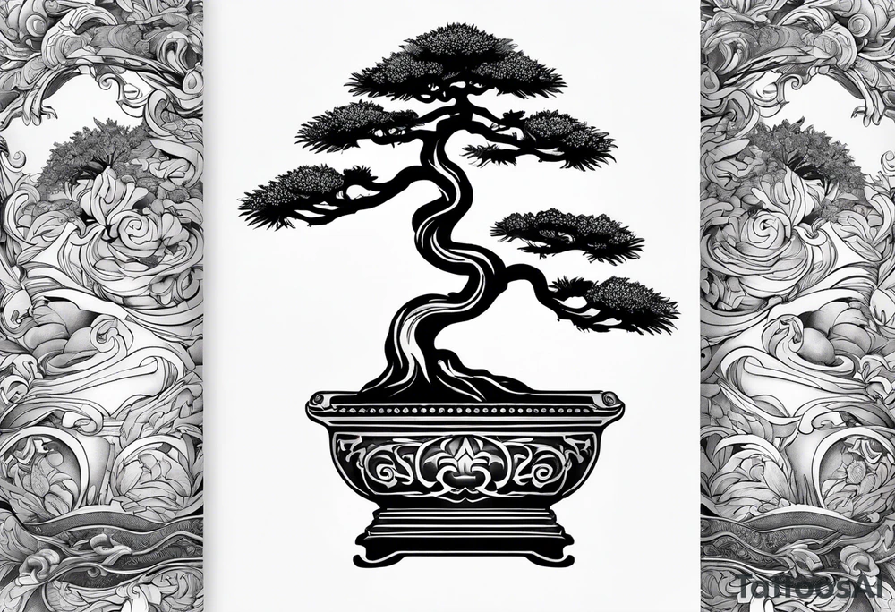 Zalazak sunca ispod kojega se nalazi bonsai tattoo idea Zalazak sunca ispod kojega se nalazi bonsai tattoo idea