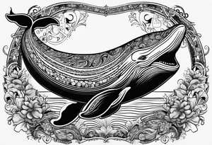 Breaching whale paisley tattoo idea