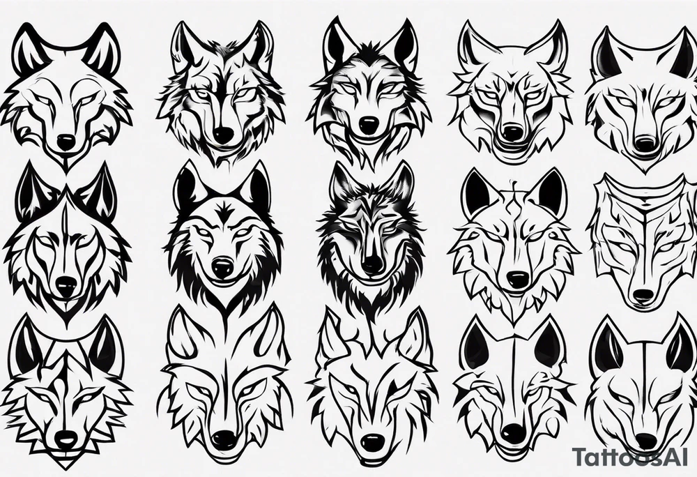 wolf head tattoo idea