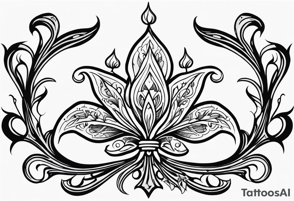 Fleur de lys celtique en flamme tattoo idea