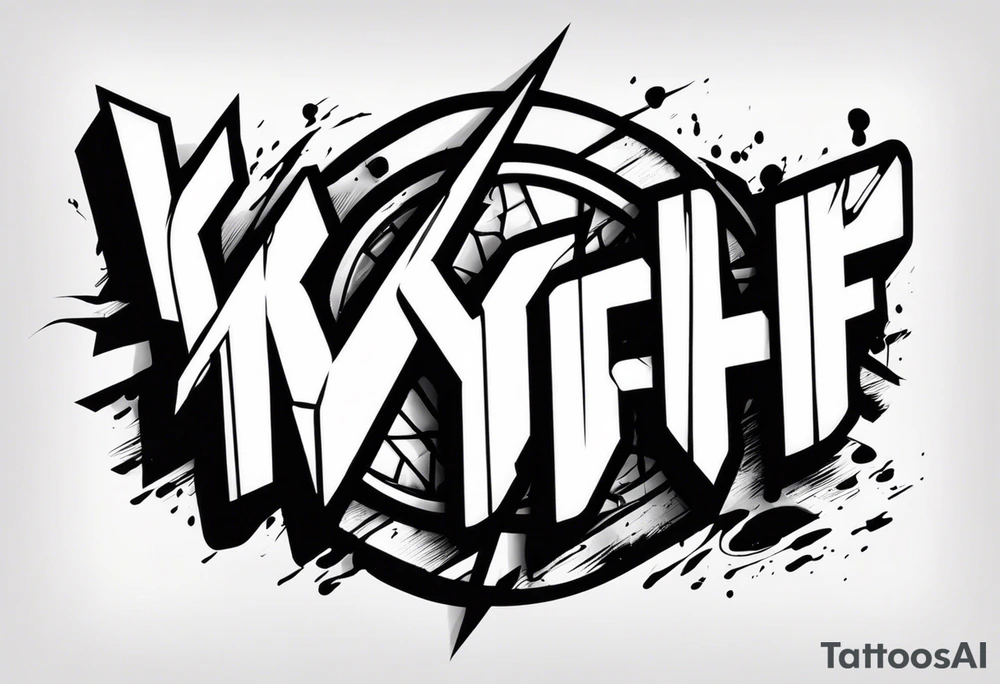 “KYDF” in borderlands font tattoo idea