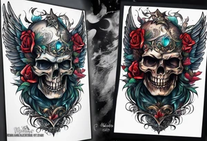 portrait of a creature angel of death tattoo idea