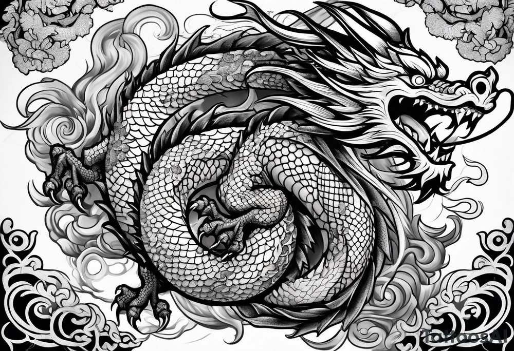 full chinese dragon tattoo idea