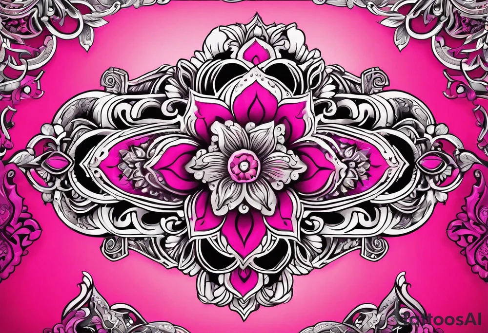 hot pink, neon pink filigree tattoo idea