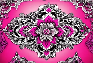 hot pink, neon pink filigree tattoo idea