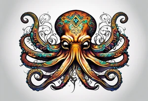 Electric octopus peacefull tattoo idea