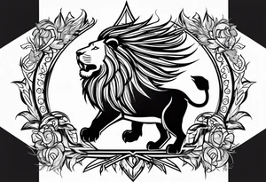 majestic lion, dominican republic flag, proud dominican republic heritage, 111, clock tattoo idea