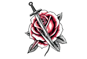 broken sword through a rose tattoo idea