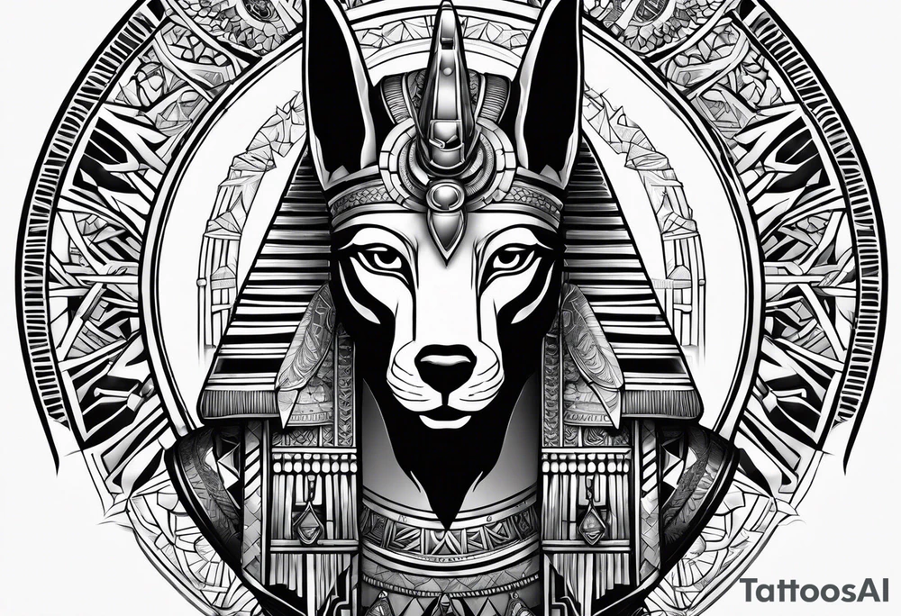 Egyptian with Anubis tattoo idea