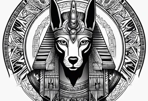 Egyptian with Anubis tattoo idea