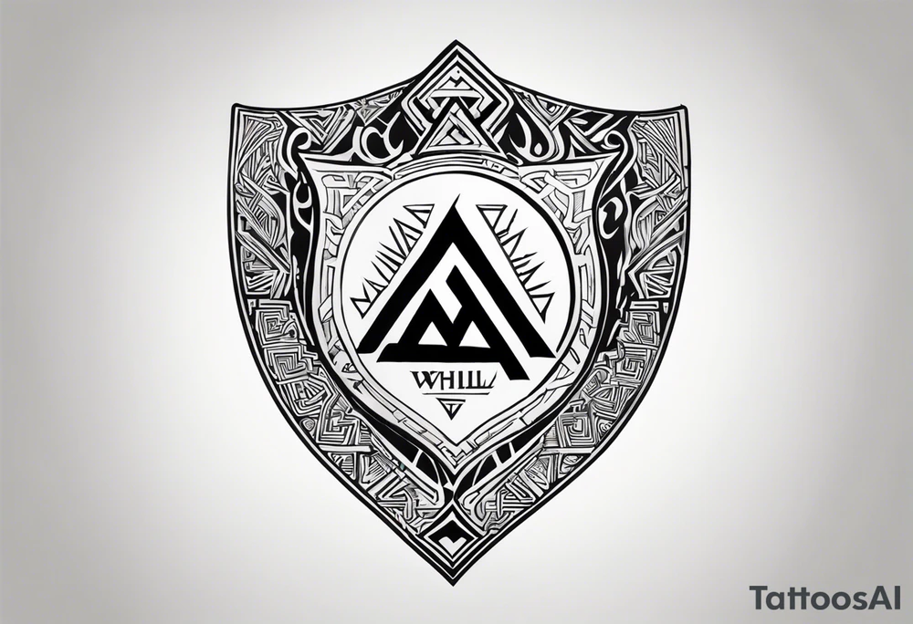 Valhalla shield valknut sword tattoo idea