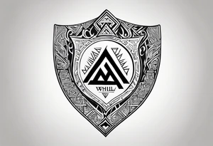 Valhalla shield valknut sword tattoo idea