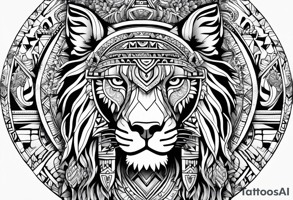 Aztec animal tattoo idea