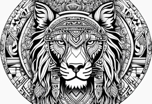 Aztec animal tattoo idea