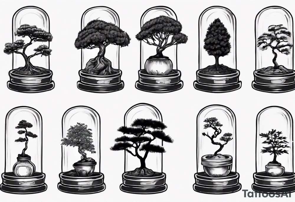A tiny bonsai tree inside a light bulb tattoo idea