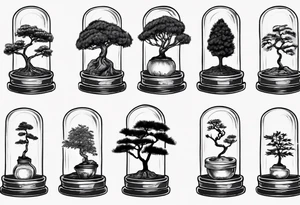 A tiny bonsai tree inside a light bulb tattoo idea