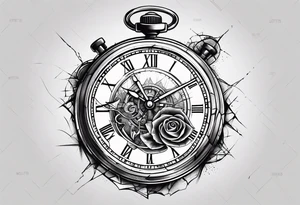 Cracked stop watch tattoo idea