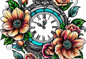 Time Chaim flower tattoo idea