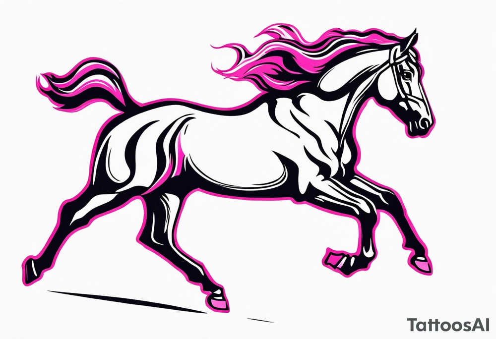 Turn pink ribbon into bucking horse tattoo idea