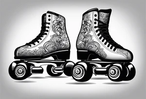 Pair of rollerskates tattoo idea