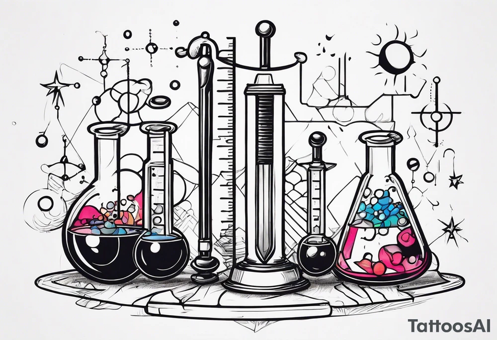 chemistry formula combined with a sword tattoo idea