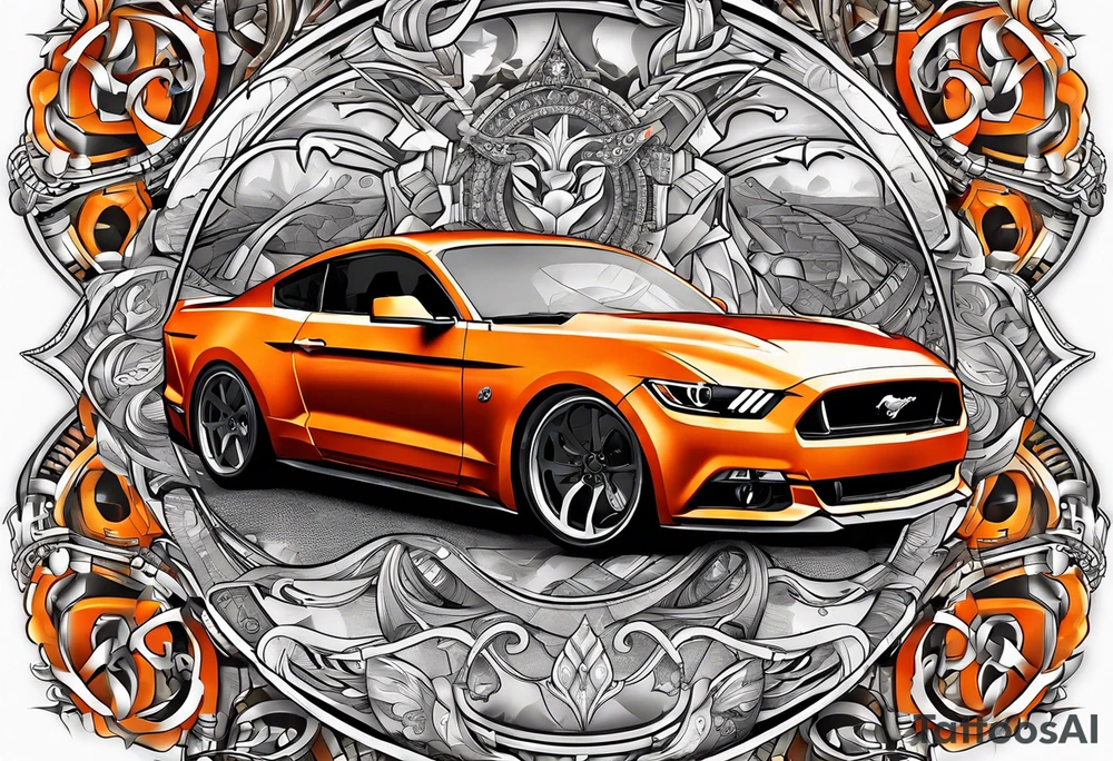 2016 ford mustang orange tattoo idea