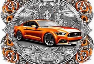 2016 ford mustang orange tattoo idea