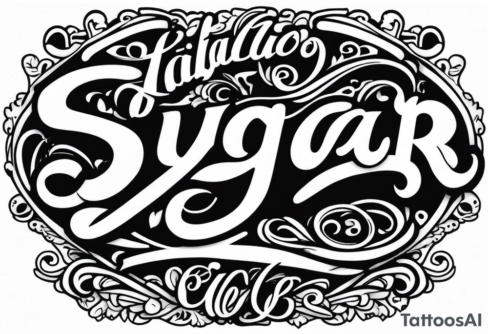 Sugar Bear in Italic script tattoo idea