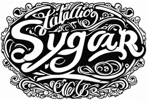 Sugar Bear in Italic script tattoo idea