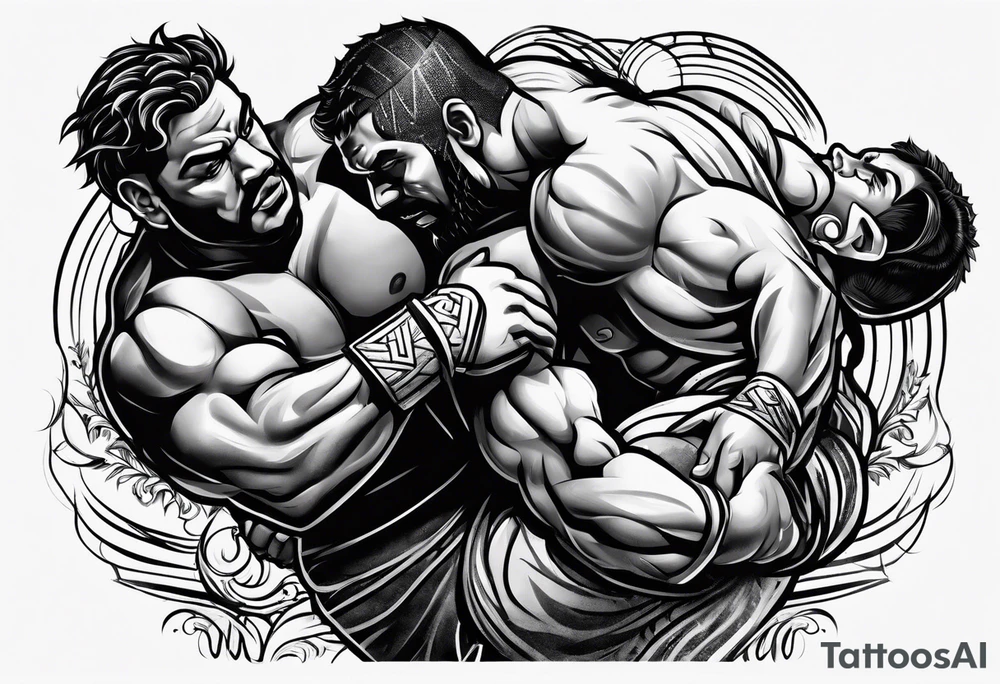 greco roman wrestling tattoo idea