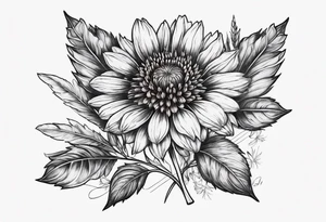 Indian blanket flower arrows tattoo idea