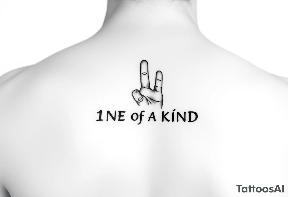 Thumb Print That Says 1NE OF A KIND in the middle tattoo idea