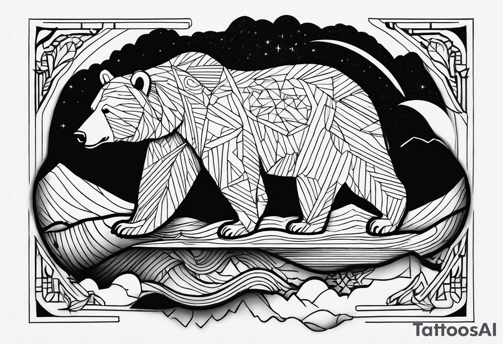 bear mountain tattoo idea