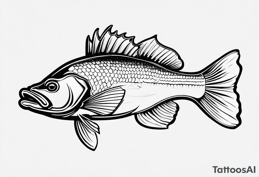 outline walleye simple small nonrelistic tattoo idea